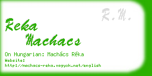 reka machacs business card